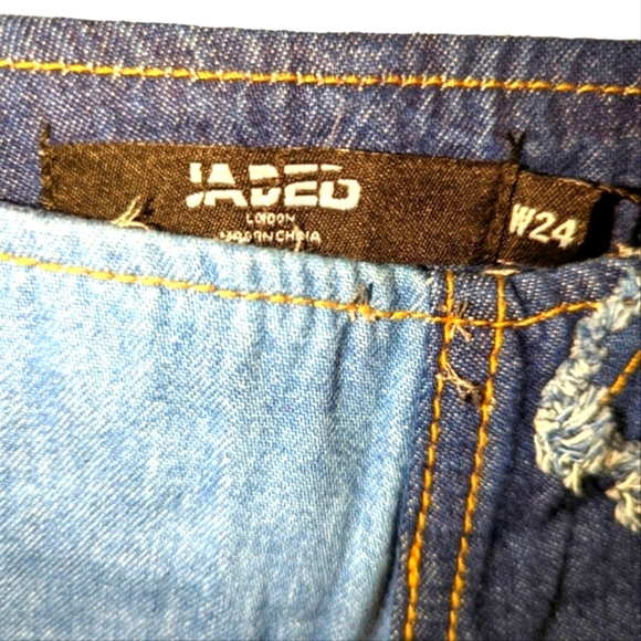 **SOLD** NEW JARED LOW RISE DIAMOND Y2K PATCHWORK JEANS Size 24 - Picture 8 of 11